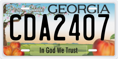 GA license plate CDA2407