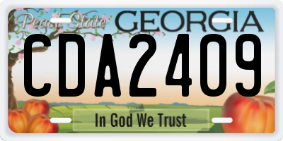 GA license plate CDA2409