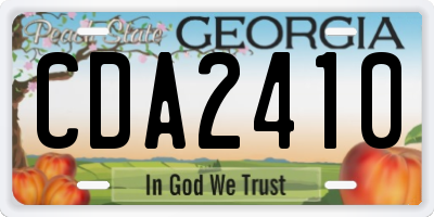 GA license plate CDA2410