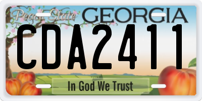 GA license plate CDA2411