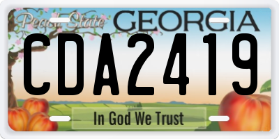 GA license plate CDA2419