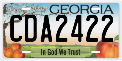 GA license plate CDA2422