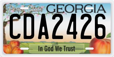 GA license plate CDA2426