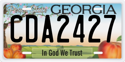 GA license plate CDA2427