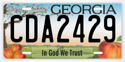 GA license plate CDA2429