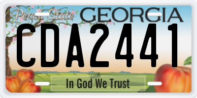 GA license plate CDA2441