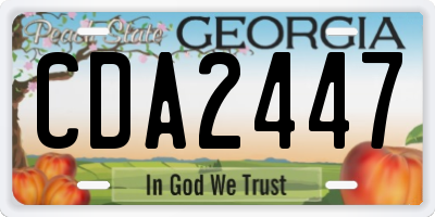 GA license plate CDA2447