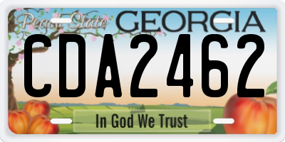 GA license plate CDA2462