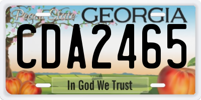 GA license plate CDA2465