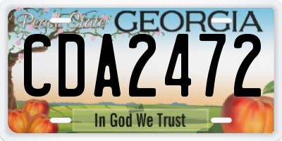 GA license plate CDA2472