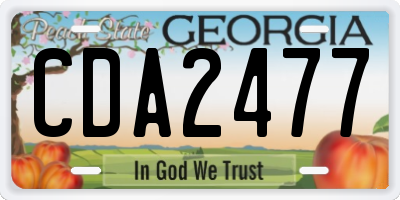 GA license plate CDA2477