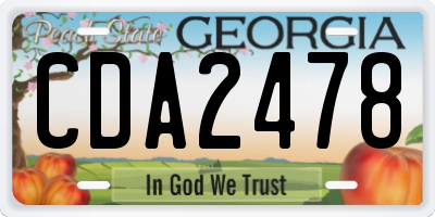 GA license plate CDA2478