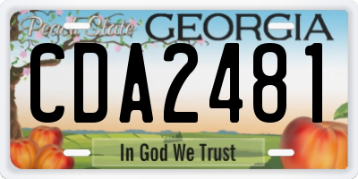 GA license plate CDA2481