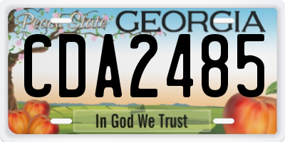 GA license plate CDA2485