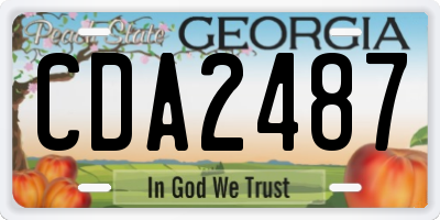 GA license plate CDA2487