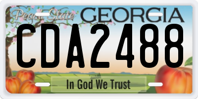 GA license plate CDA2488