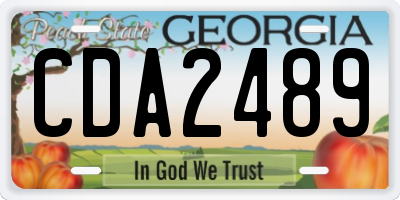 GA license plate CDA2489