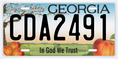 GA license plate CDA2491