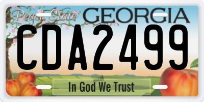 GA license plate CDA2499