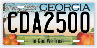 GA license plate CDA2500