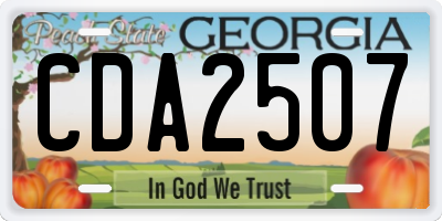 GA license plate CDA2507