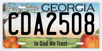 GA license plate CDA2508