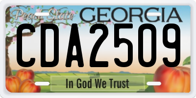 GA license plate CDA2509