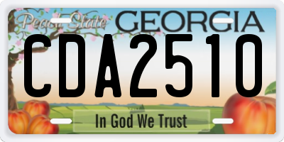 GA license plate CDA2510
