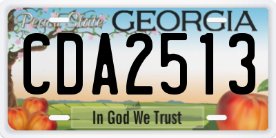 GA license plate CDA2513