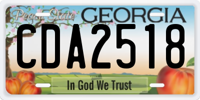 GA license plate CDA2518
