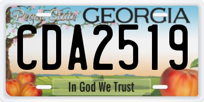GA license plate CDA2519