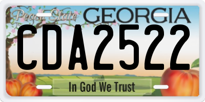GA license plate CDA2522