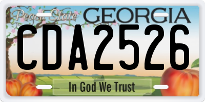 GA license plate CDA2526