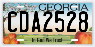 GA license plate CDA2528