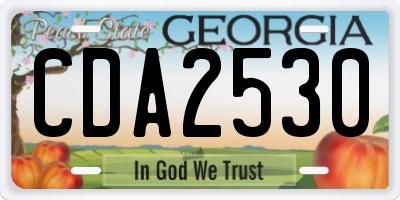 GA license plate CDA2530