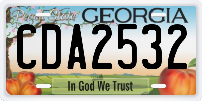 GA license plate CDA2532