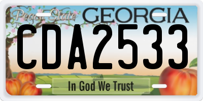 GA license plate CDA2533
