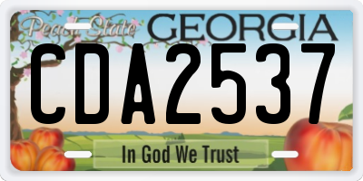 GA license plate CDA2537