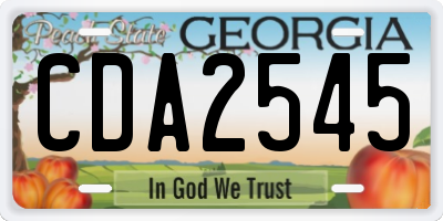 GA license plate CDA2545