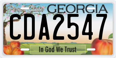 GA license plate CDA2547