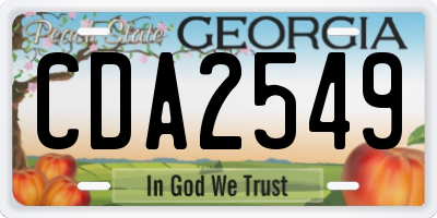 GA license plate CDA2549