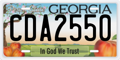 GA license plate CDA2550