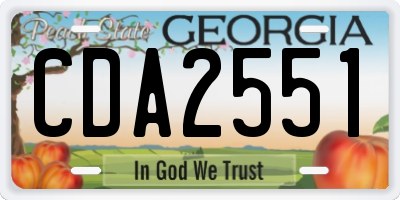 GA license plate CDA2551