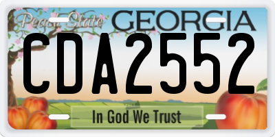 GA license plate CDA2552