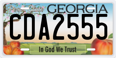 GA license plate CDA2555