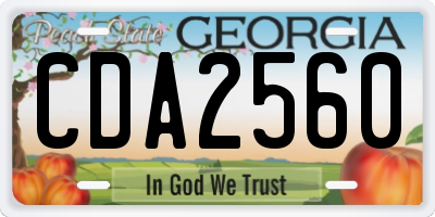 GA license plate CDA2560