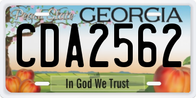 GA license plate CDA2562