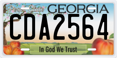 GA license plate CDA2564