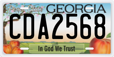 GA license plate CDA2568