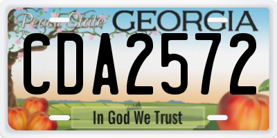 GA license plate CDA2572